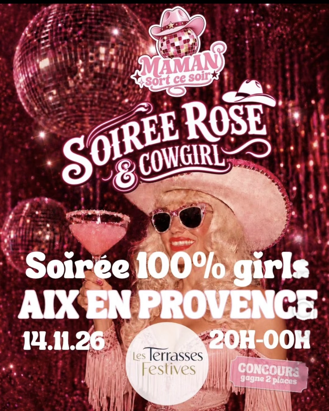 Soirée Rose & Cowgirl – Maman Sort Ce Soir