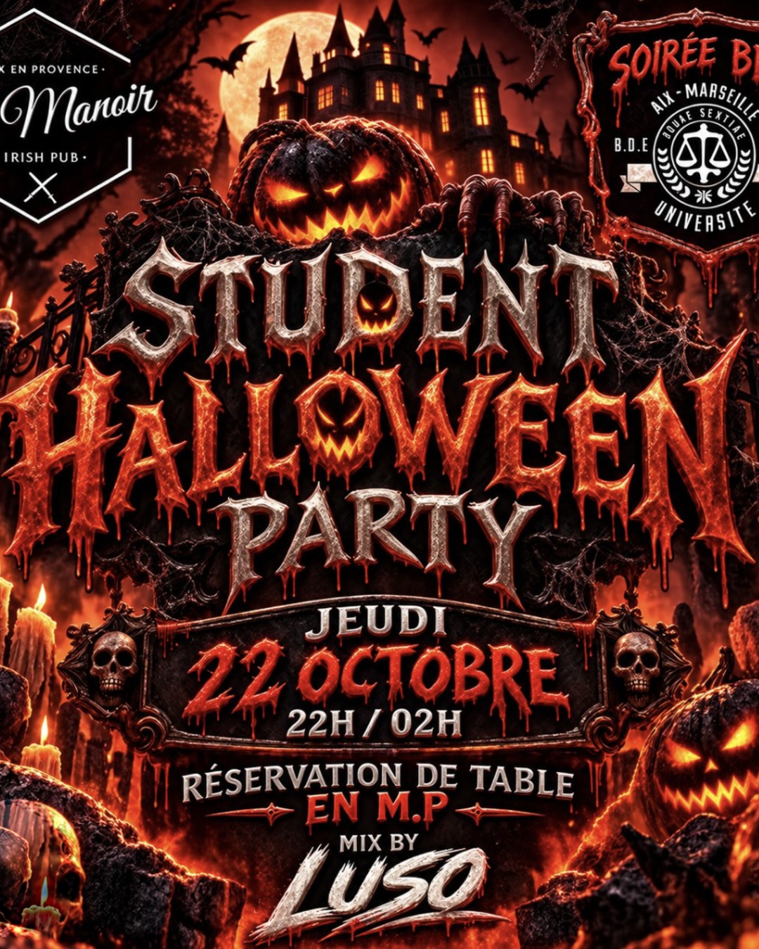 Halloween Party au Manoir – Soirée BDE Droit – Luso