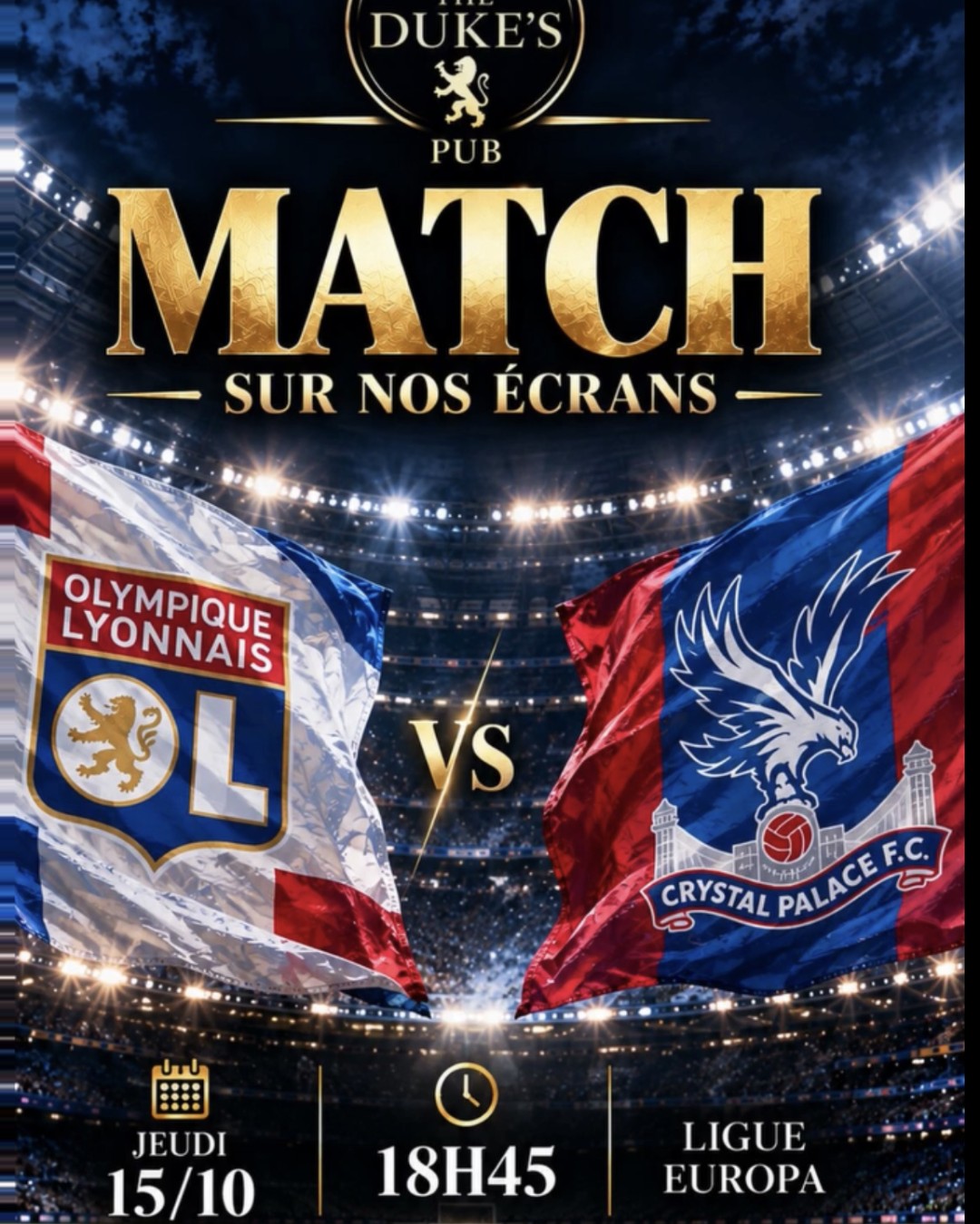 OL – Crystal Palace au Duke’s