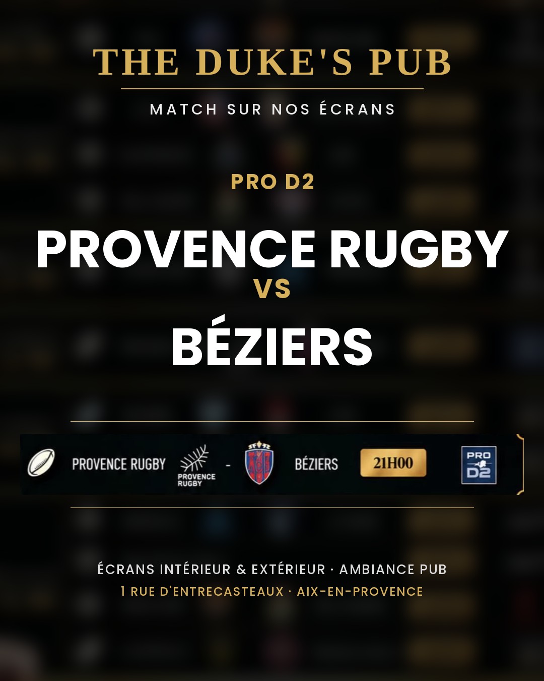 Provence Rugby – Béziers au Duke’s ·