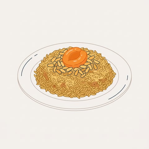 Flache Illustration arabischer Gerichte auf hellem Hintergrund
