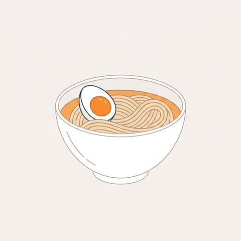 Flache Illustration verschiedener asiatischer Gerichte auf einem hellen Hintergrund