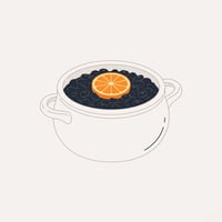Flache Illustration typischer Gerichte der brasilianischen Küche auf hellem Hintergrund.
