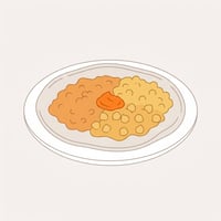 Flache Illustration traditioneller eritreischer Gerichte wie Injera auf hellem Hintergrund