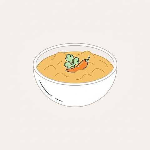 Flache Illustration typischer indischer Gerichte auf einem hellen Hintergrund.