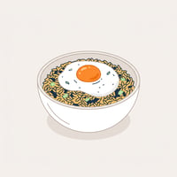 Flache Illustration typischer indonesischer Gerichte auf einem hellen Hintergrund.