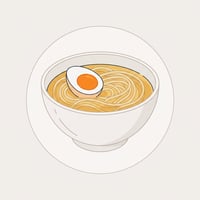 Flache Illustration typischer Gerichte der japanischen Küche auf hellem Hintergrund.
