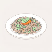 Flache Illustration laotischer Nationalgerichte auf einem hellen Hintergrund