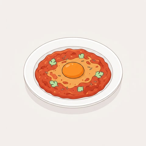 Flache Illustration typischer nahöstlicher Gerichte auf hellem Hintergrund