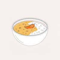 Flache Illustration typischer nepalesischer Gerichte auf einem hellen Hintergrund