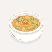 Flache Illustration typischer pakistanischer Gerichte auf hellem Hintergrund