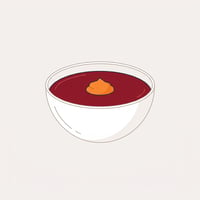Flache Illustration typischer russischer Gerichte auf hellem Hintergrund.