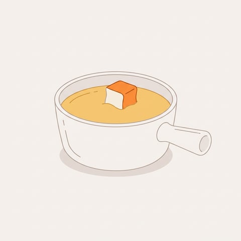 Flache Illustration typischer Schweizer Gerichte wie Fondue und Raclette auf hellem Hintergrund.