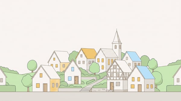 Illustrierte Stadtansicht von Waltrop