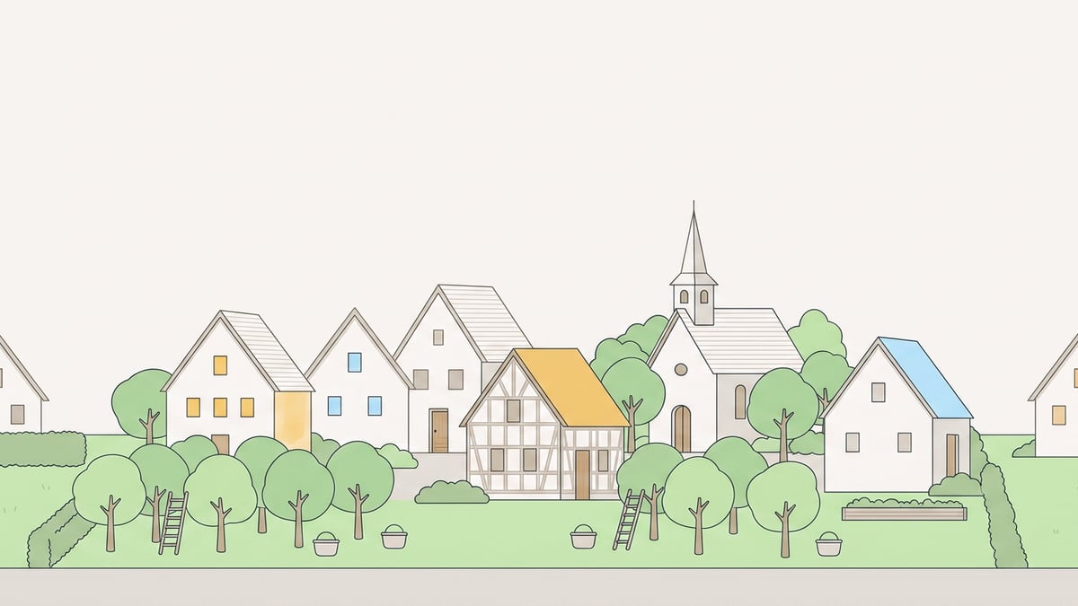 Illustrierte Stadtansicht von Finsterwalde