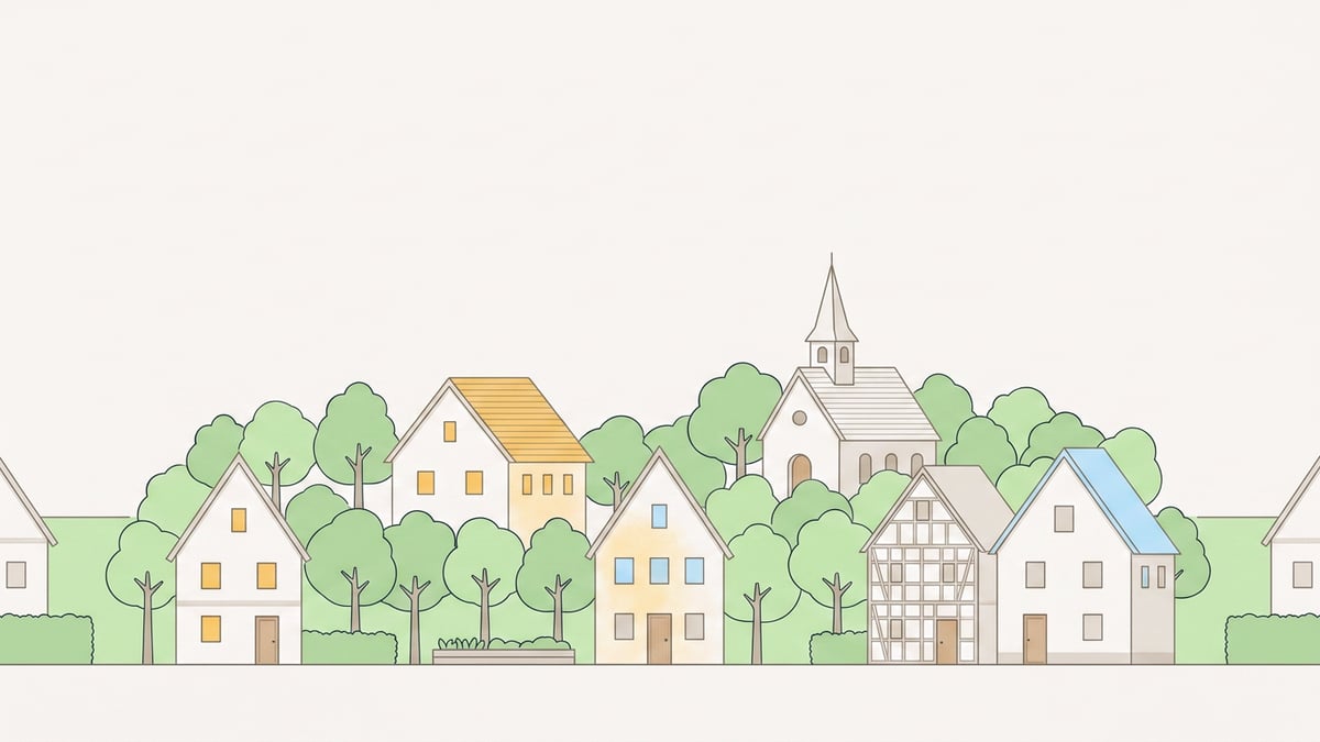 Illustrierte Stadtansicht von Hamminkeln