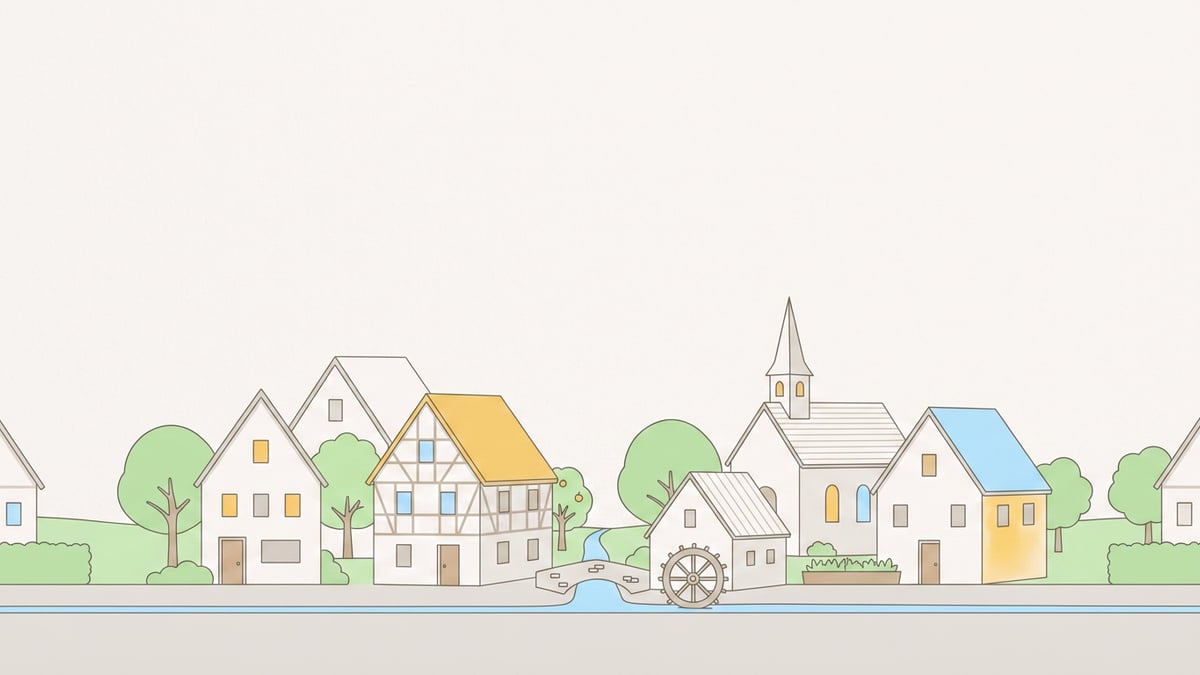 Illustrierte Stadtansicht von Schöppingen