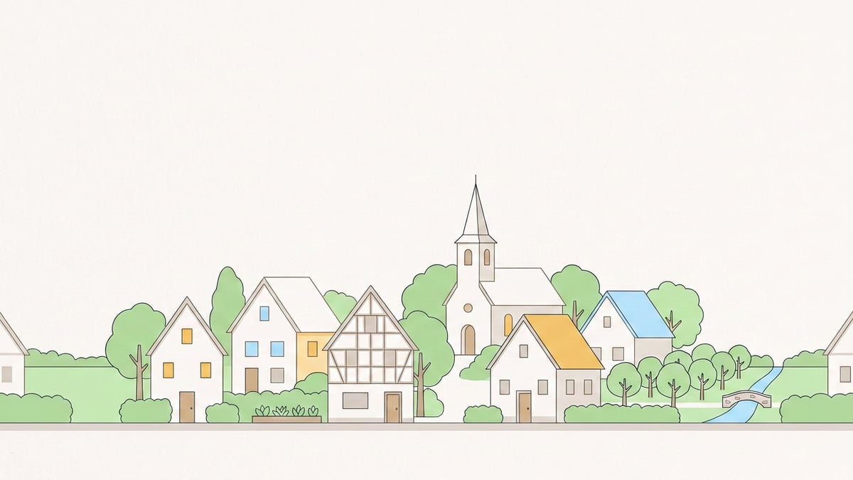 Illustrierte Stadtansicht von Schwerte