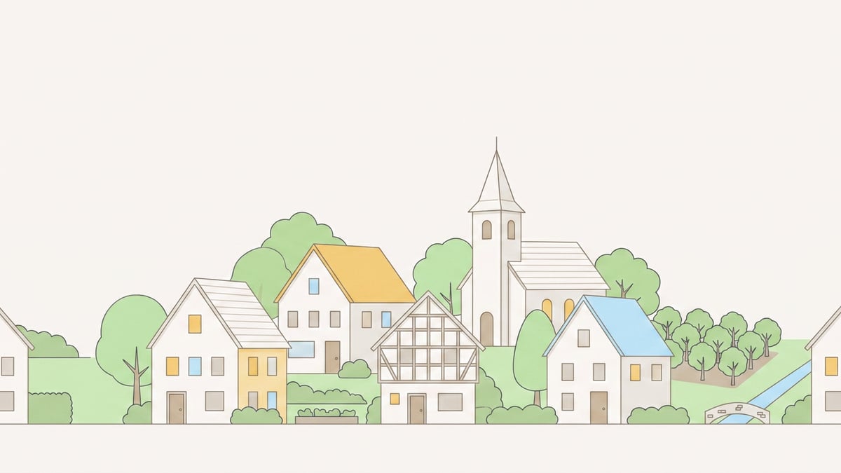 Illustrierte Stadtansicht von Olfen