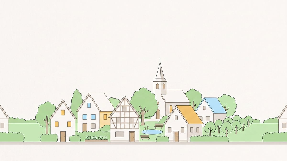 Illustrierte Stadtansicht von Wismar