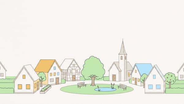 Illustrierte Stadtansicht von Heek
