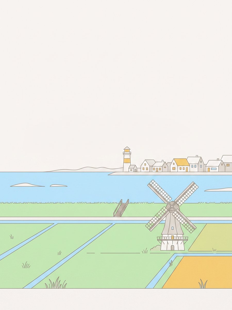 Illustrierte Landschaftsansicht von Nordrhein-Westfalen