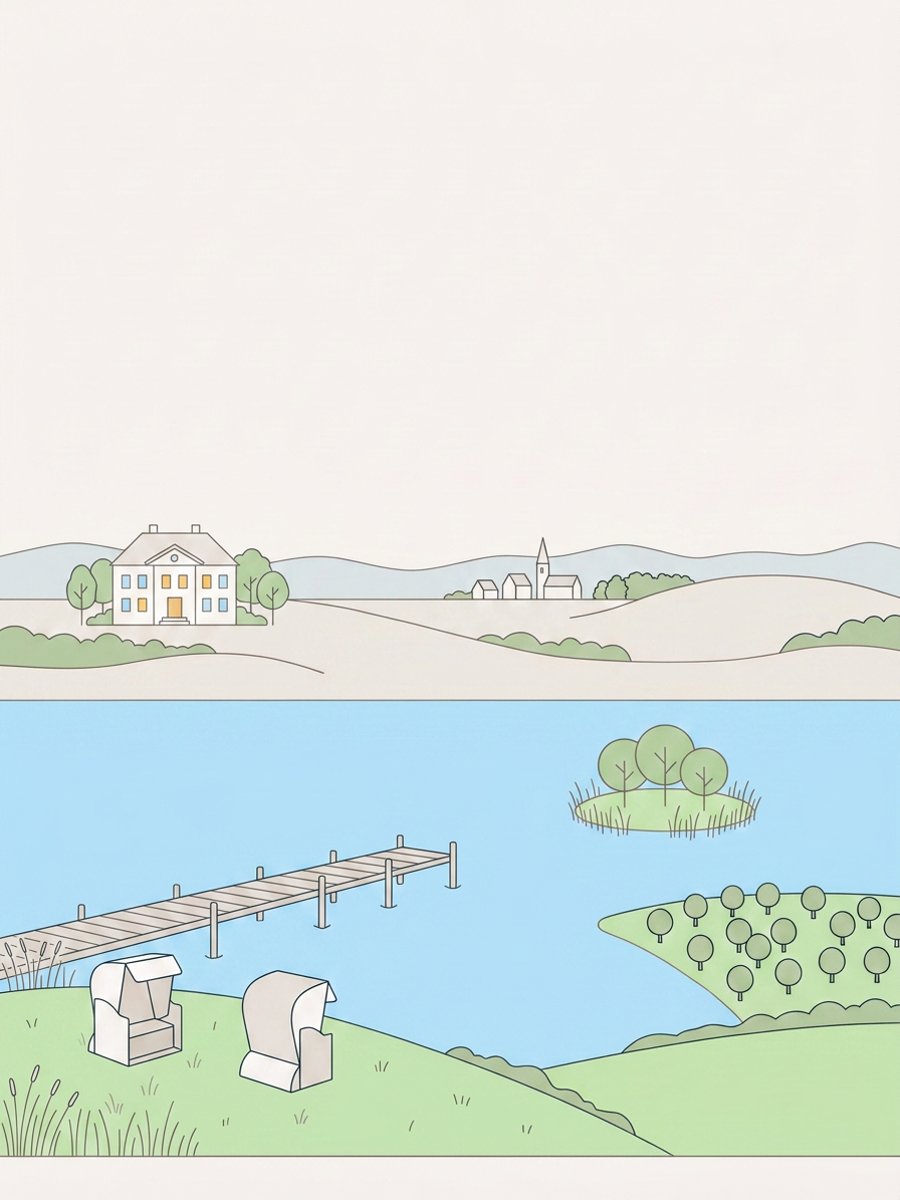Illustrierte Landschaftsansicht von Niedersachsen