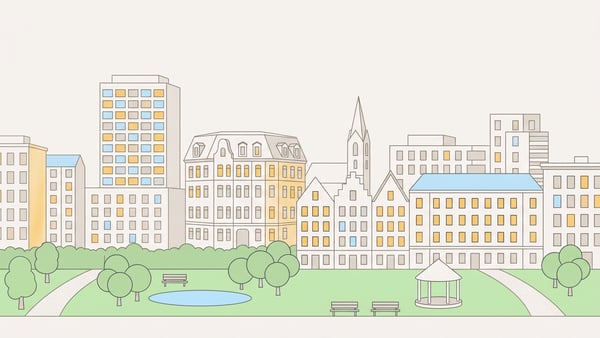 Illustrierte Stadtansicht von Wuppertal
