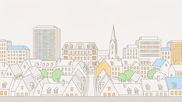 Illustrierte Stadtansicht von Dresden