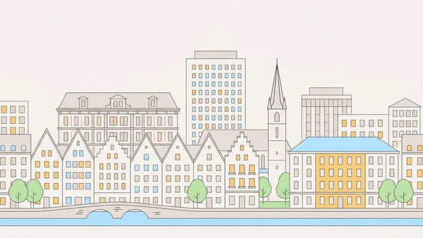 Illustrierte Stadtansicht von Essen