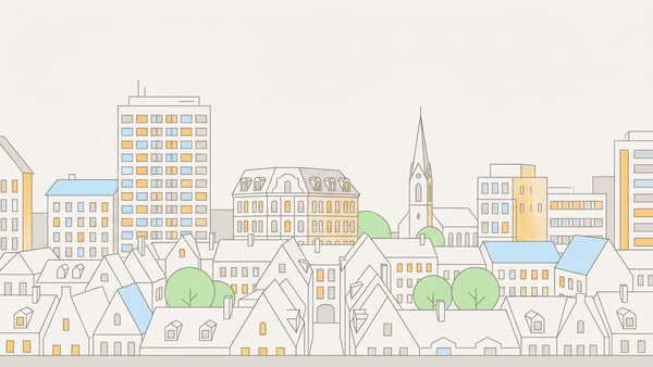 Illustrierte Stadtansicht von Bonn