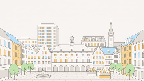 Illustrierte Stadtansicht von Mannheim