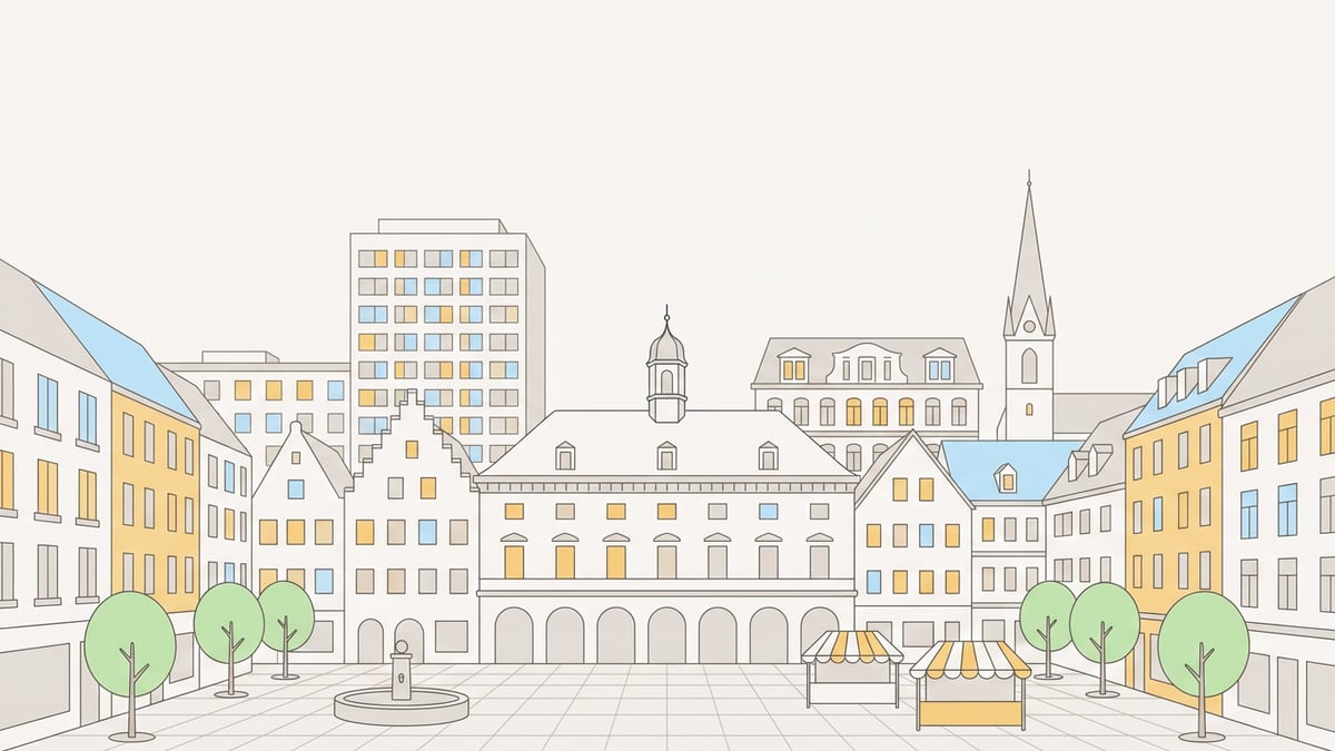 Illustrierte Stadtansicht von Mannheim