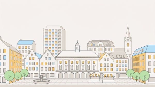 Illustrierte Stadtansicht von Bremen