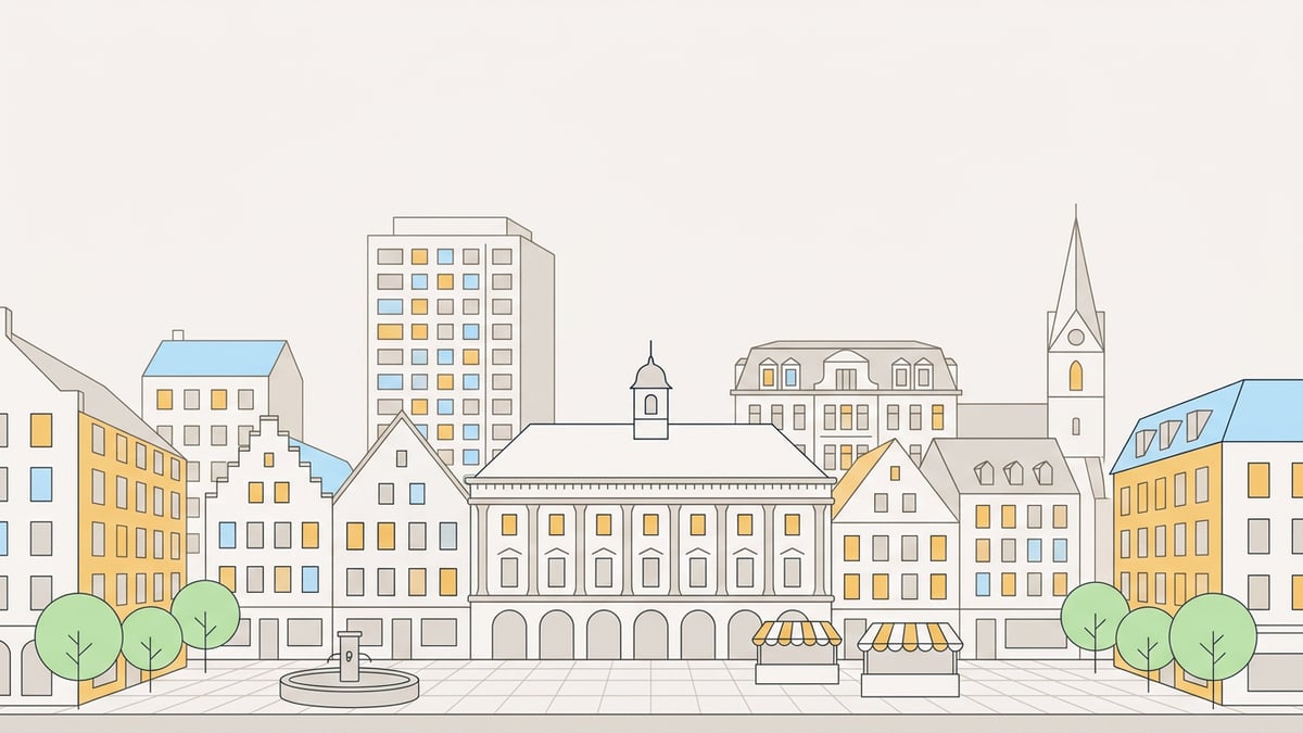 Illustrierte Stadtansicht von Bremen