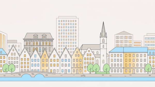 Illustrierte Stadtansicht von Stuttgart