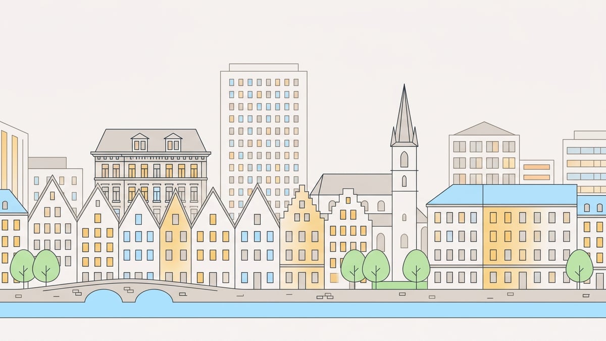 Illustrierte Stadtansicht von Stuttgart