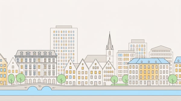 Illustrierte Stadtansicht von Braunschweig