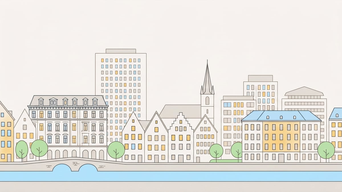 Illustrierte Stadtansicht von Braunschweig