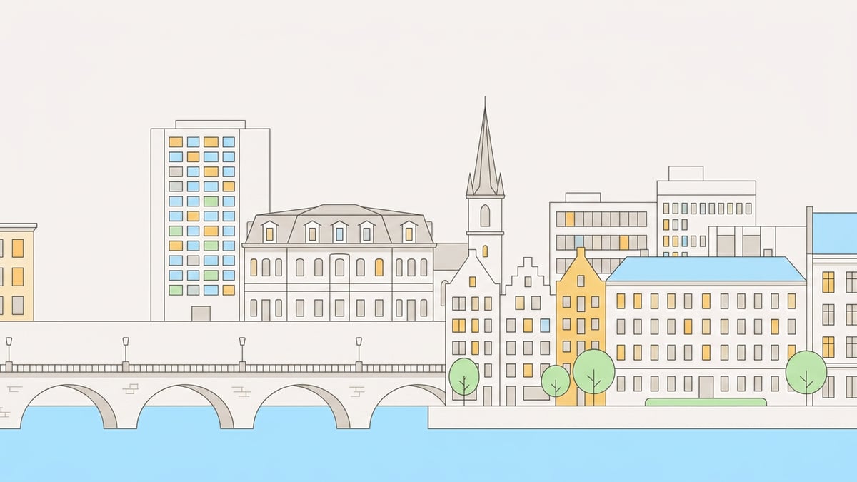 Illustrierte Stadtansicht von Hannover