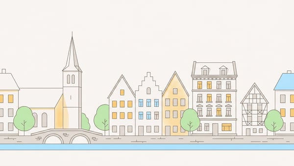 Illustrierte Stadtansicht von Siegen