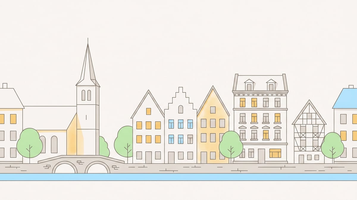 Illustrierte Stadtansicht von Menden