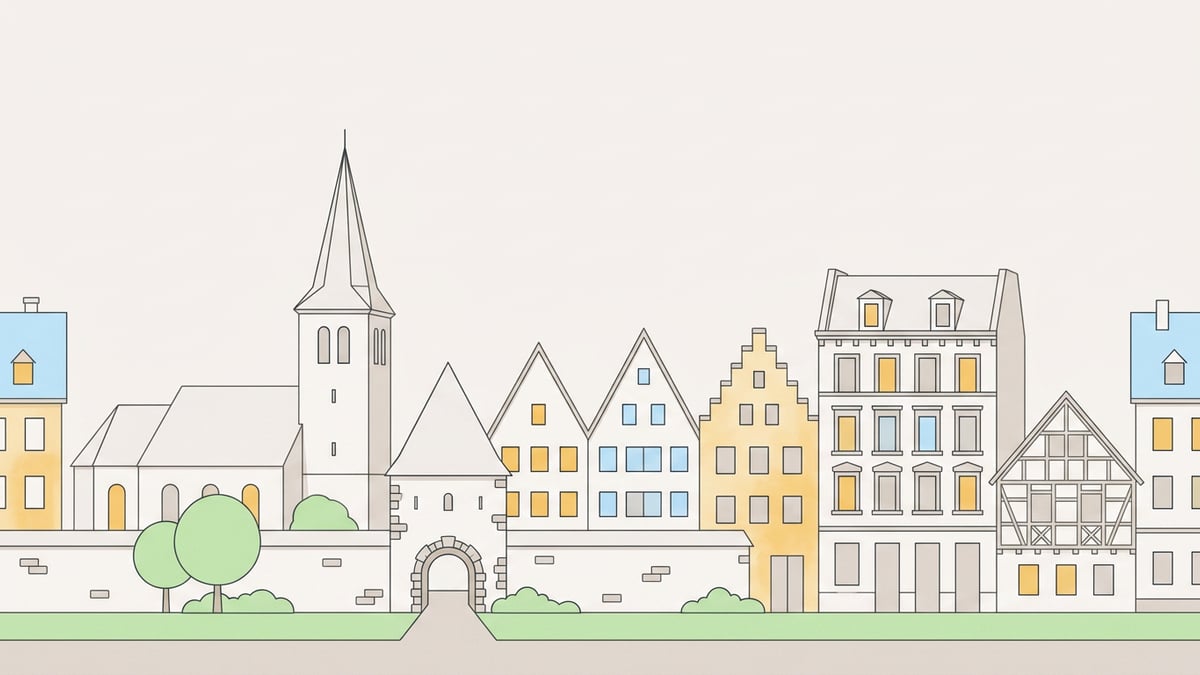 Illustrierte Stadtansicht von Wulfen