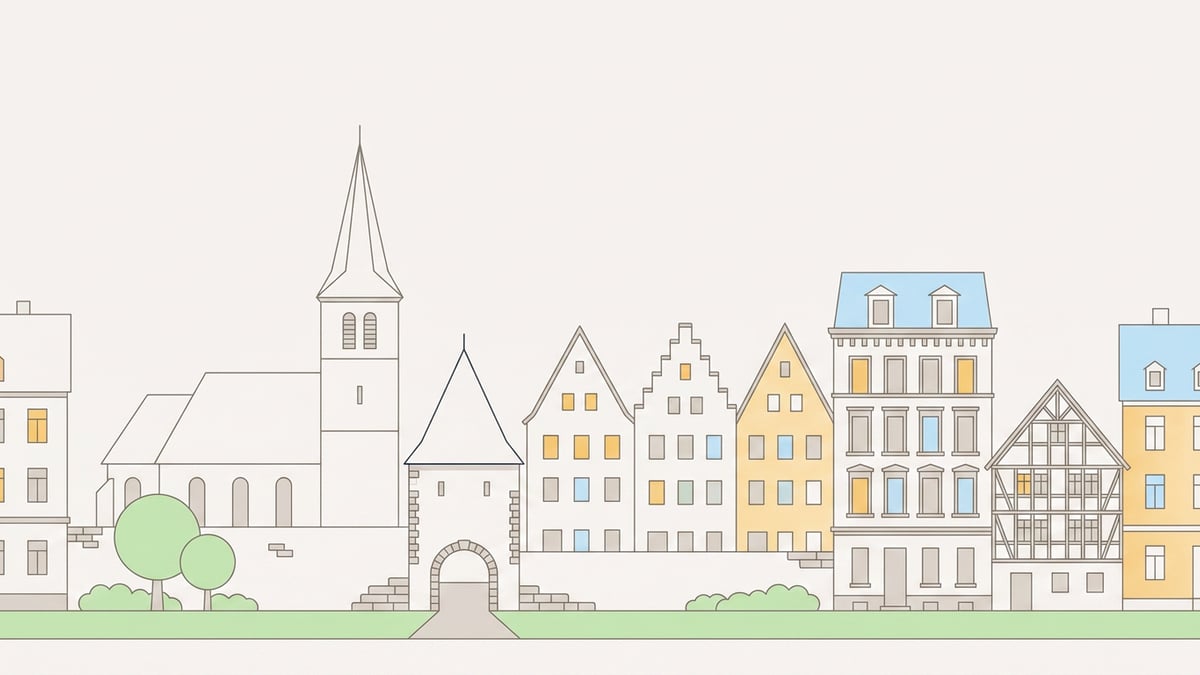 Illustrierte Stadtansicht von Saarbrücken