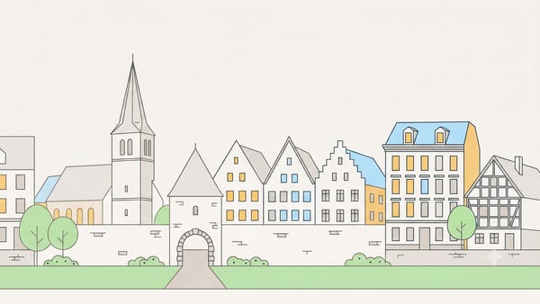 Illustrierte Stadtansicht von Ascheberg
