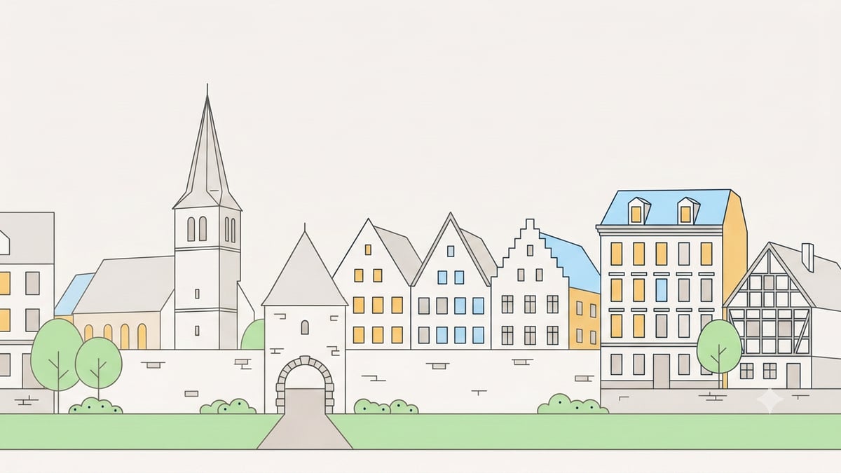 Illustrierte Stadtansicht von Ascheberg