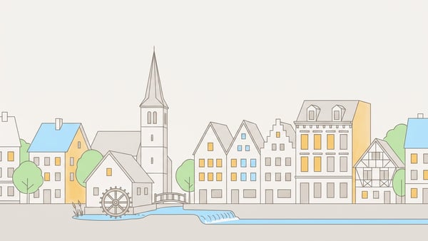 Illustrierte Stadtansicht von Regensburg