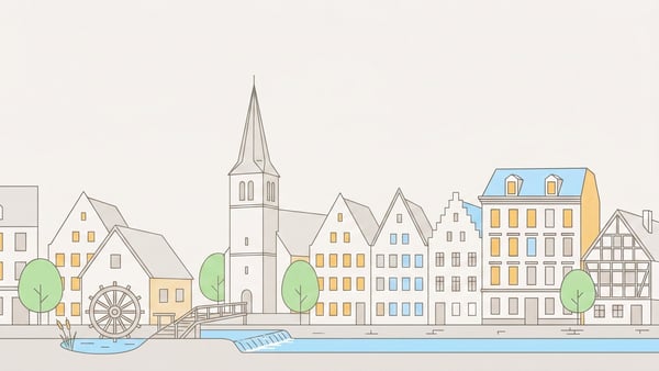 Illustrierte Stadtansicht von Bremen