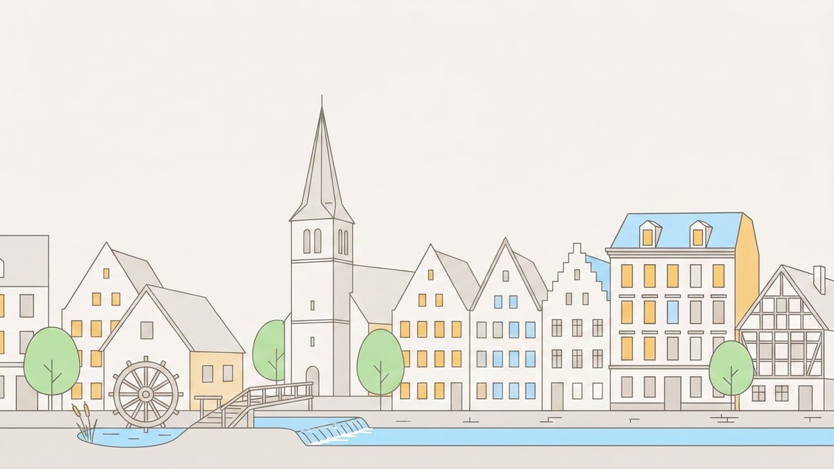 Illustrierte Stadtansicht von Bremen