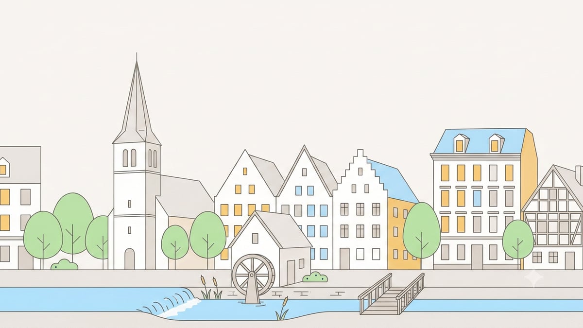 Illustrierte Stadtansicht von Herten